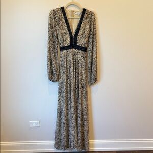 Baltic Born Tan and Black Long Sleeve Dress